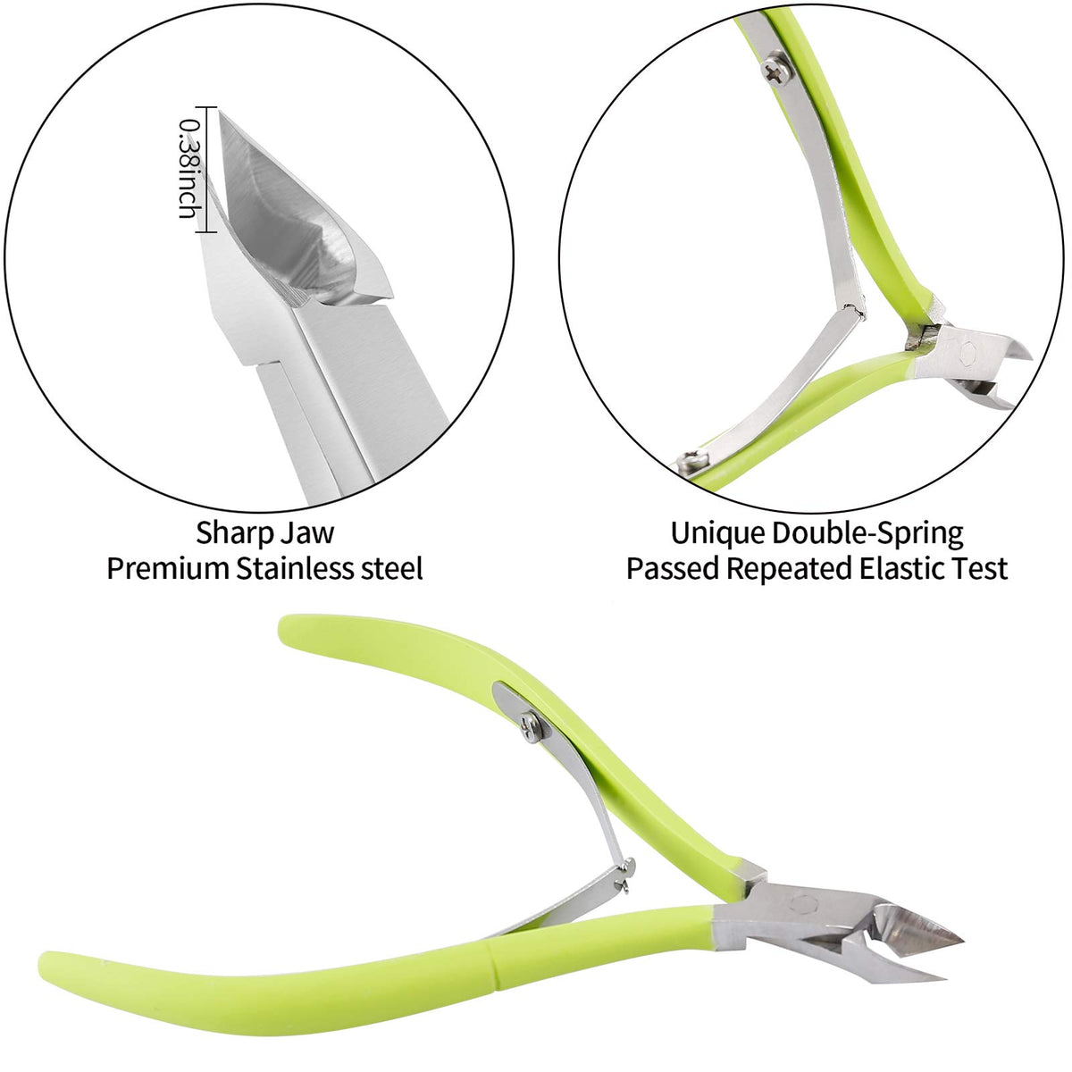Close-up of YINYIN cuticle nipper showing sharp cutting edge