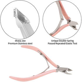 Close-up of YINYIN cuticle pusher and cutter with ergonomic handles