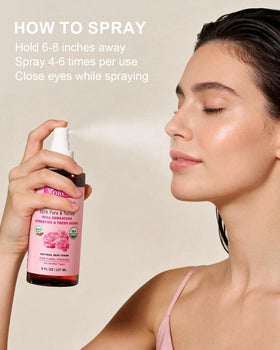 Close-up of Yoken Organic Rose Water Spray nozzle
