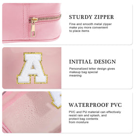 Close-up of YOOLIFE Initial Travel Makeup Bag zipper