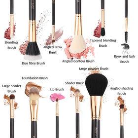 Close-up of Z'OREYA makeup brushes in dustproof holder