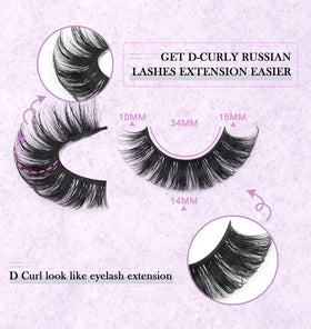 Close-up of zanlufly D-Curly false eyelashes