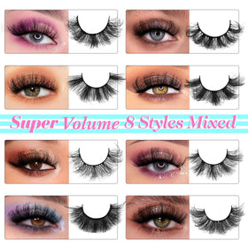 close-up of zanlufly faux mink lashes on display