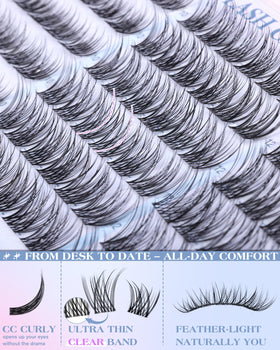 Close-up of zanlufly Lash Clusters CC-Curly texture