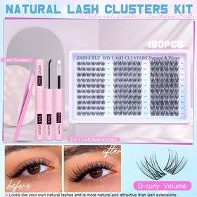 Close-up of zanlufly lash tweezers included in the kit