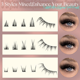 Close-up of zanlufly Natural Lower Lashes 5-8MM clusters
