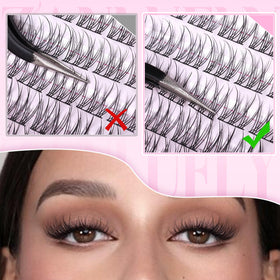 Close-up of zanlufly Wispy Eyelash Clusters showing soft materials