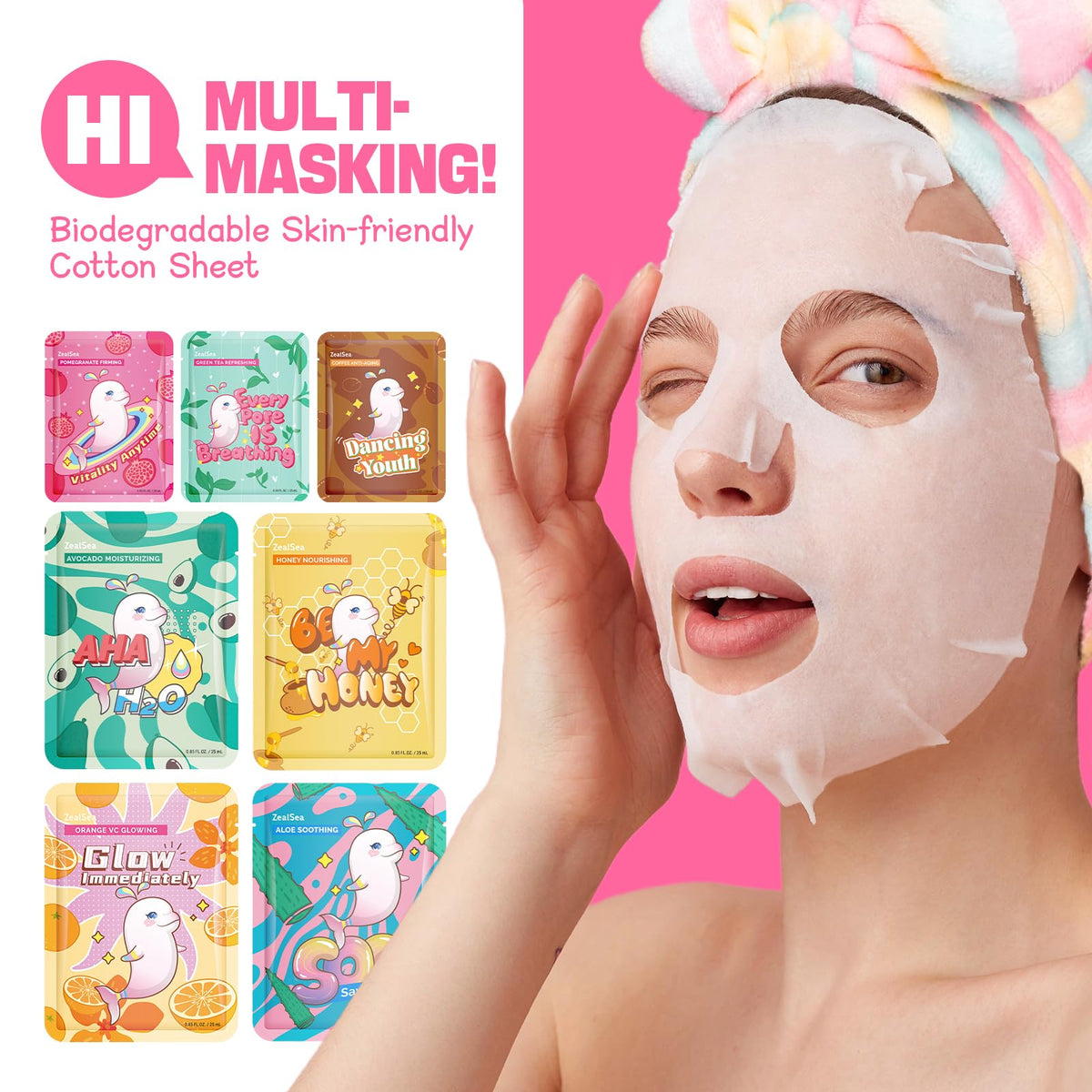 Close-up of ZealSea Aloe Green Tea Face Mask