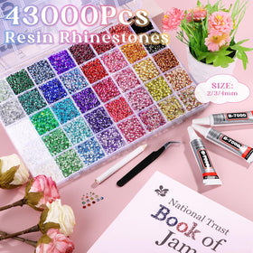 Close-up of Zefy rhinestones in various sizes