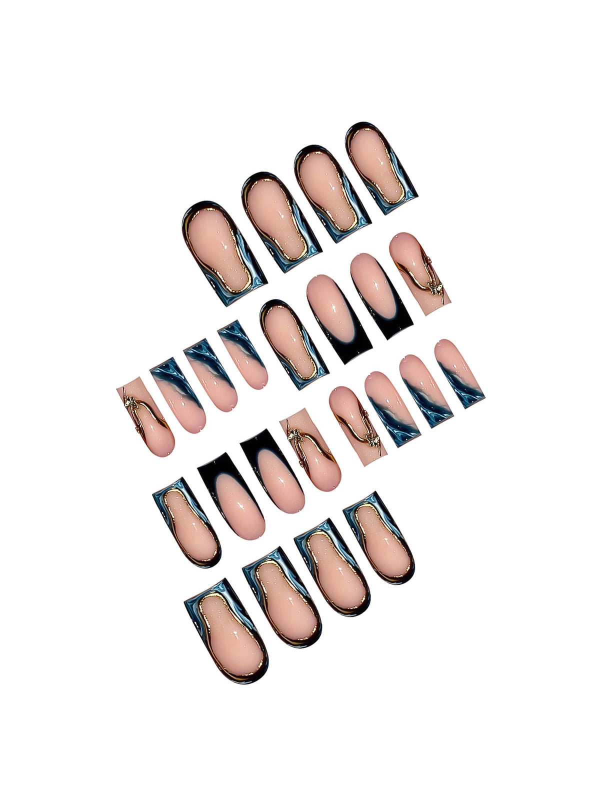 Close-up view of RUOKEXIN press on nails with jelly glue