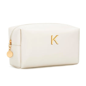 CLOUDWINGS Initial Makeup Bag front view with personalised initials