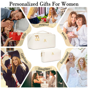 CLOUDWINGS makeup bag with clear zippered pocket and compartments