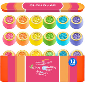 CLOUQUAR 12 Pack Organic Crystal Bath Bombs in assorted scents