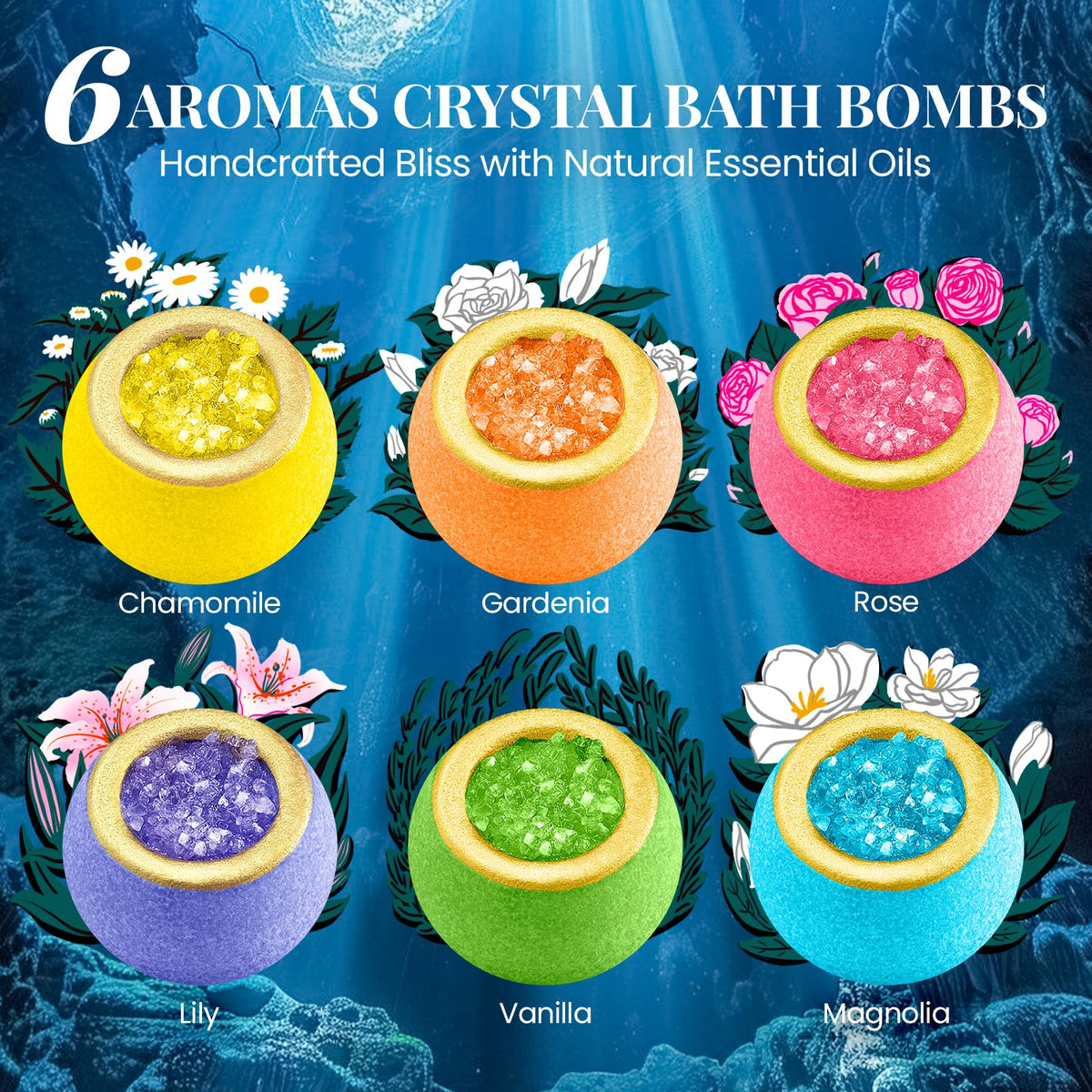 CLOUQUAR bath bombs in various relaxing scents