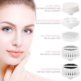 CLSEVXY Facial Cleansing Brush with 5 interchangeable brush heads