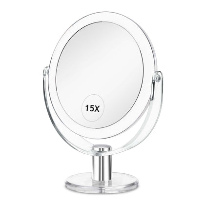 CLSEVXY Vanity Makeup Mirror front view with 1X and 15X magnification