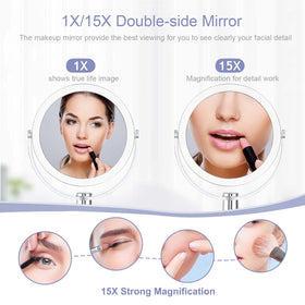 CLSEVXY Vanity Makeup Mirror side view showing the 360° swivel feature