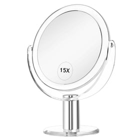 CLSEVXY Vanity Mirror front view with 1X and 15X magnification