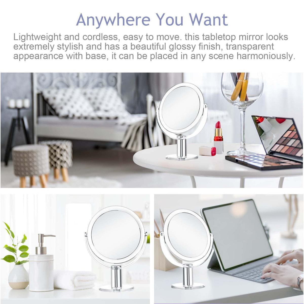 CLSEVXY Vanity Mirror stylish acrylic frame with glossy finish