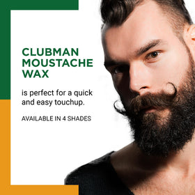 Clubman Moustache Wax 0.5 Oz back view showing ingredients