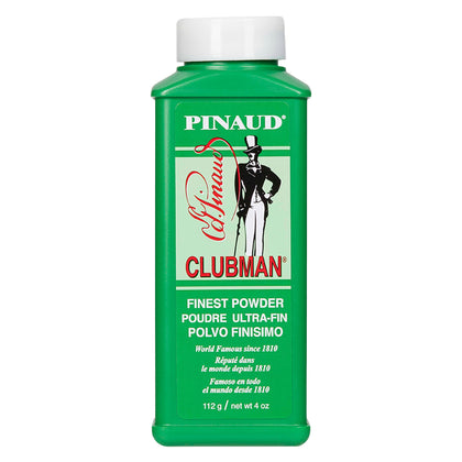 Clubman Pinaud Finest Powder White 4 oz front view