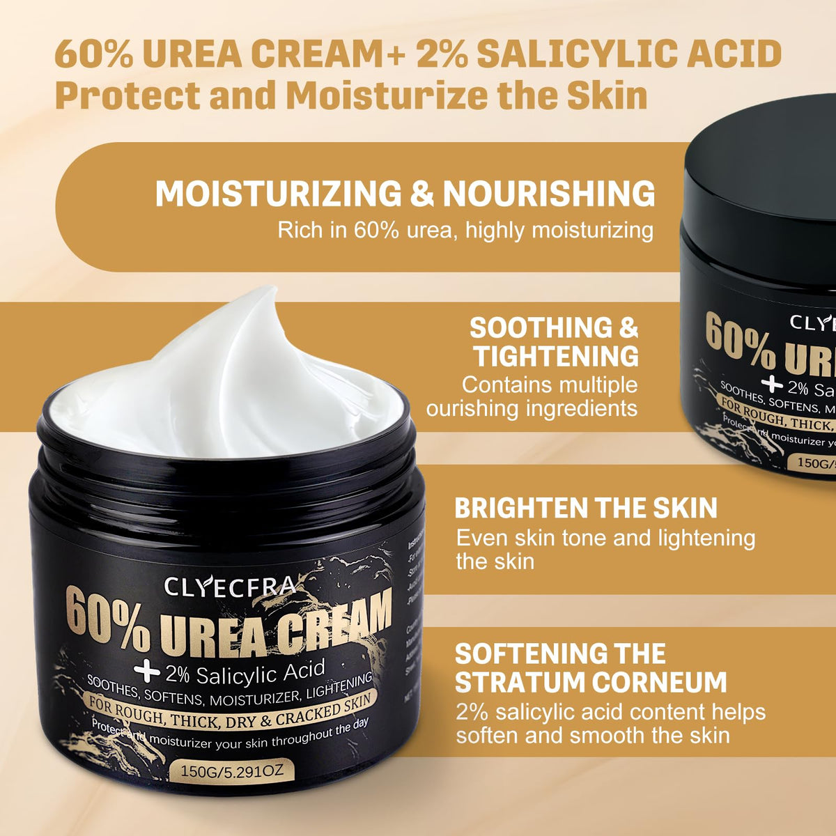Clyecfra 60% Urea Cream texture close-up