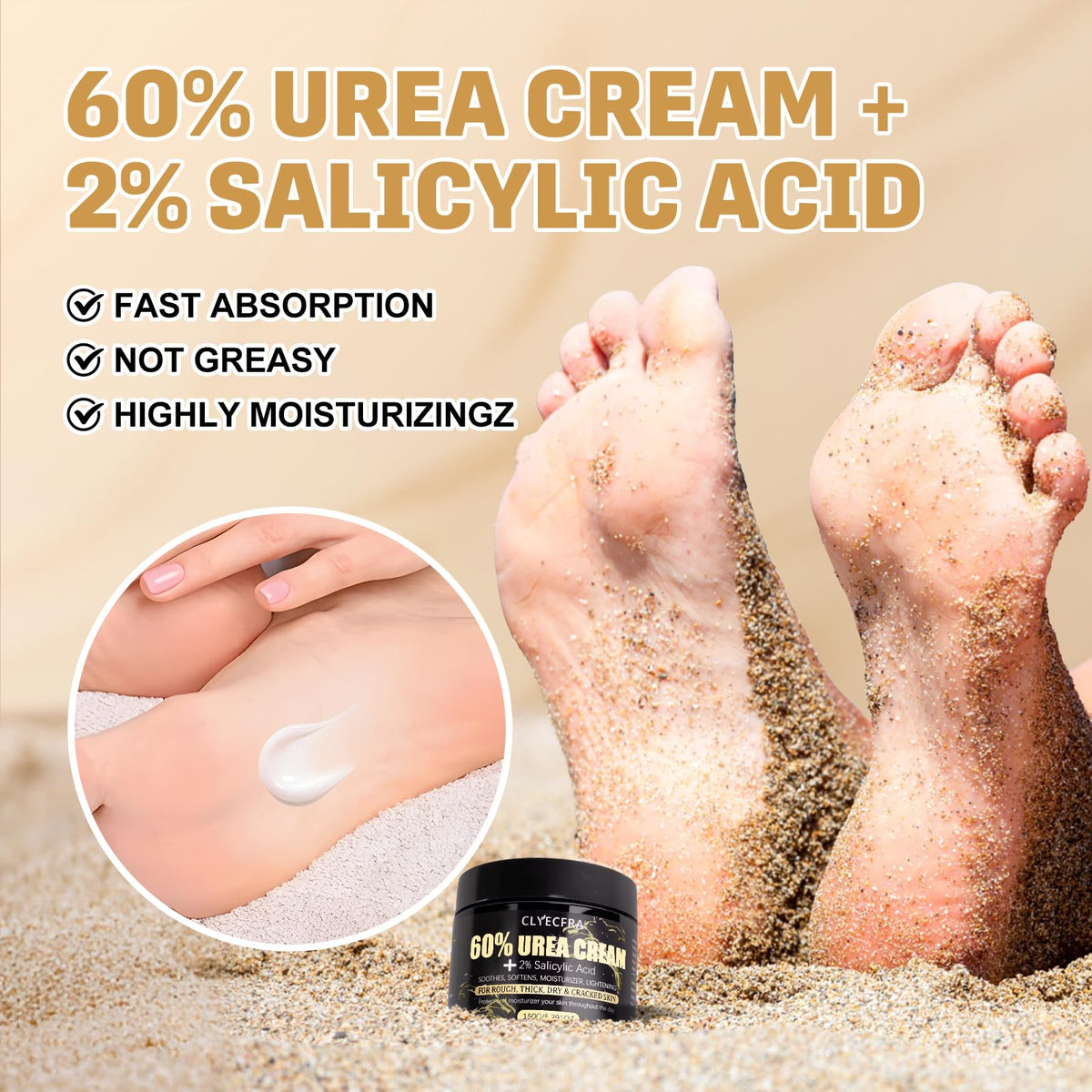 Clyecfra 60% Urea Cream with salicylic acid detail