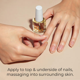 CND SolarOil Cuticle Oil 2.3 oz application on nails