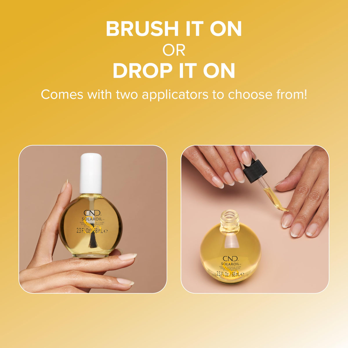 CND SolarOil Cuticle Oil 2.3 oz close-up of bottle