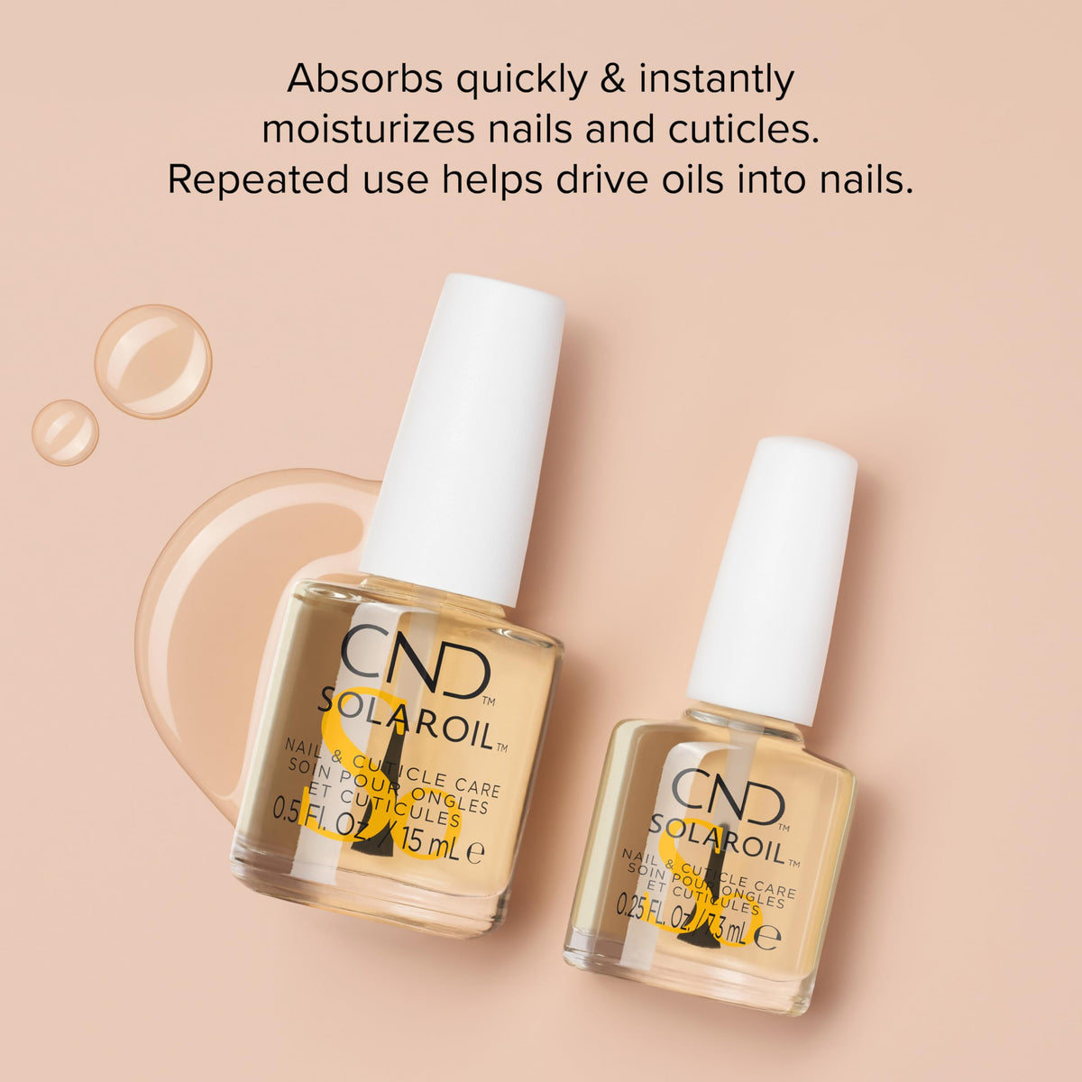 CND SolarOil Cuticle Oil with ingredients list