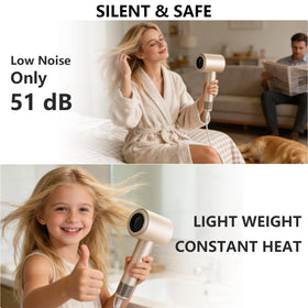 CNMSGM Ionic Hair Dryer back view with cleaning mode instructions