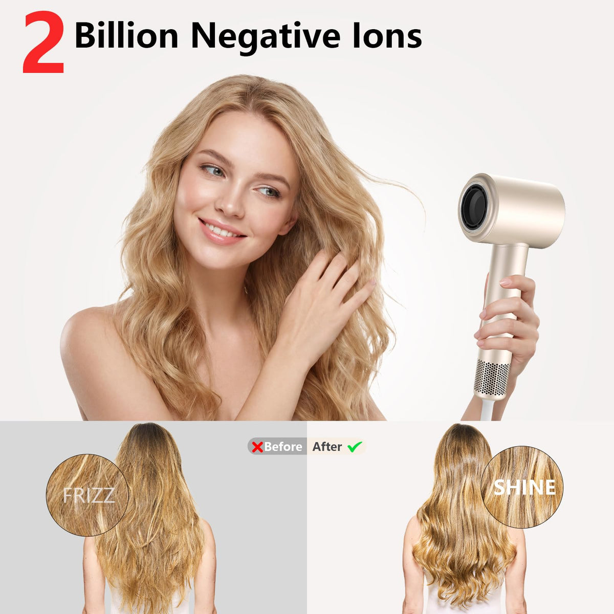 CNMSGM Ionic Hair Dryer side view showing ergonomic handle