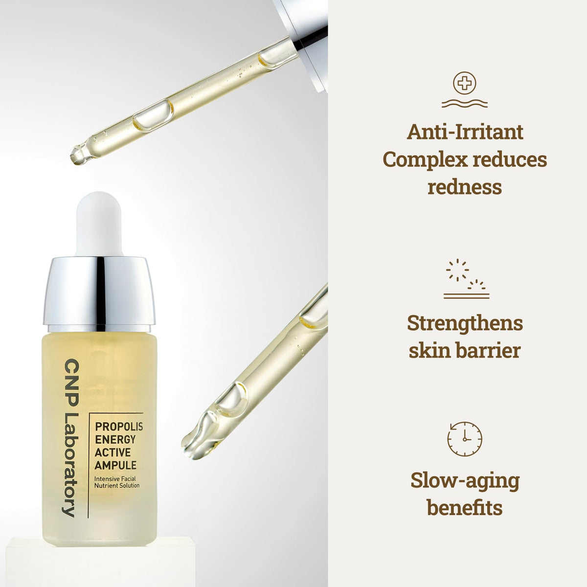 CNP Honey Glow Serum in lifestyle setting on vanity