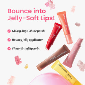 CNP Propolis Jelly Tinted Lipcerin™ Cherry Pie on a vanity table