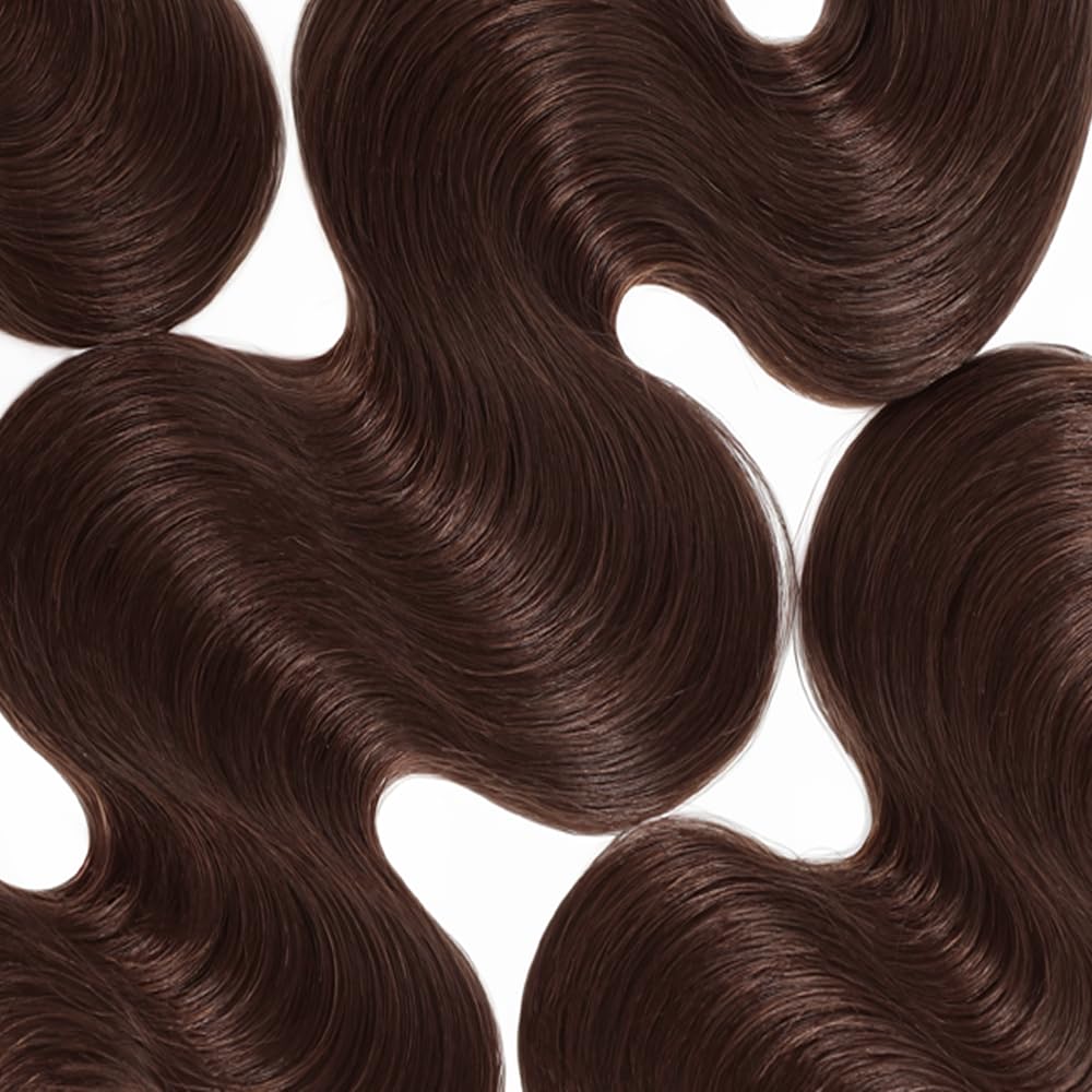 CnumGunm Chocolate Brown Hair Bundles displayed with styling tools