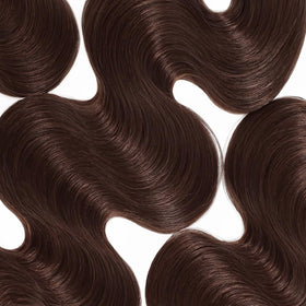 CnumGunm Chocolate Brown Hair Bundles displayed with styling tools
