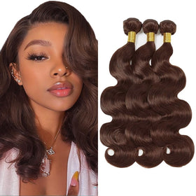 CnumGunm Chocolate Brown Human Hair Bundles front view