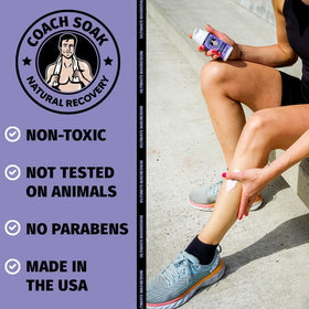 Coach Soak Magnesium Lotion applied on skin