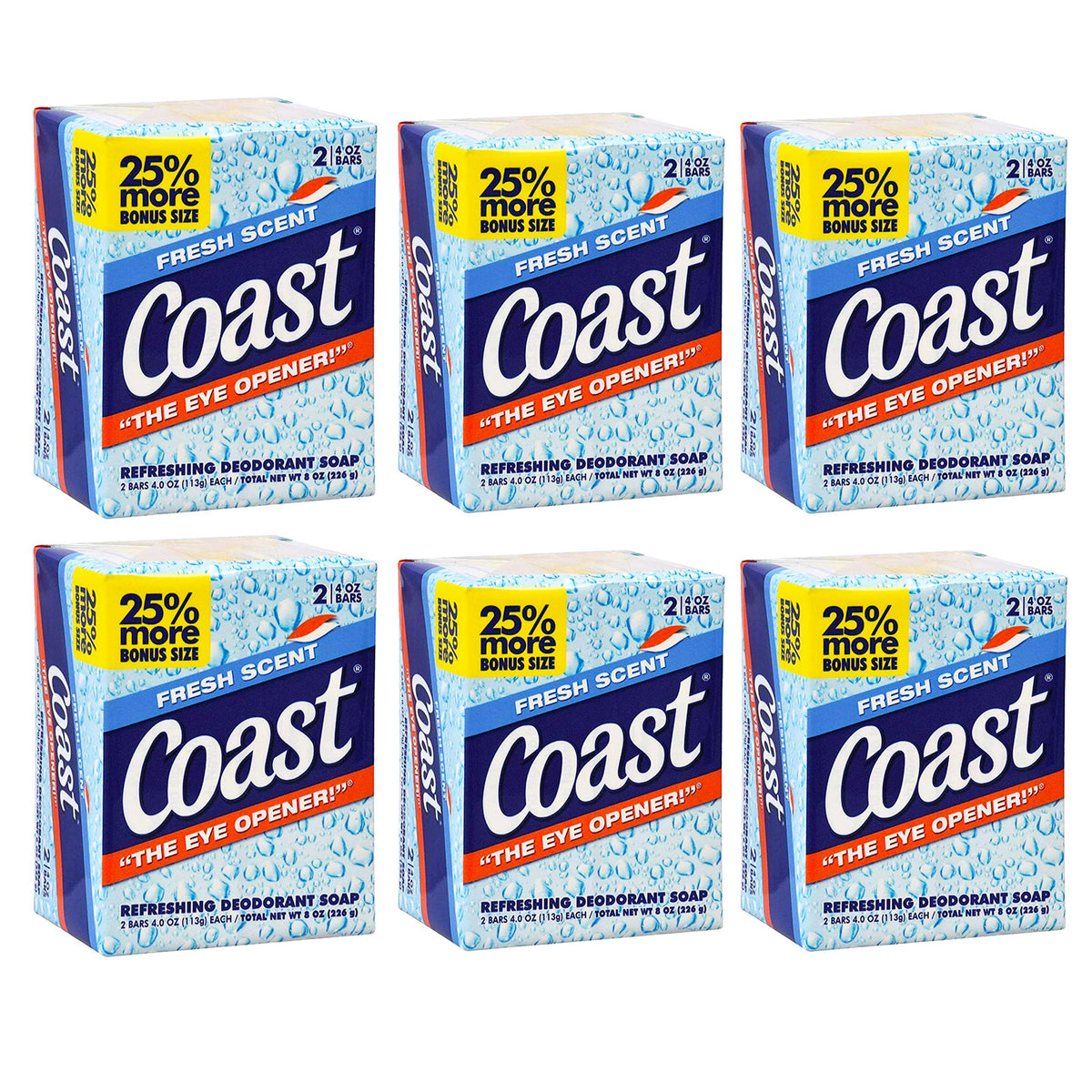 Coast Bath Soap Fresh Scent 12 Bars 4.0 oz each packaging front view