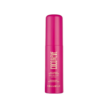 Coco & Eve Anti-Aging Tanning Serum front view with packaging