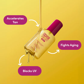Coco & Eve Tan support Anti-Aging Body Oil SPF20 application on skin