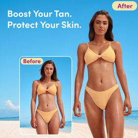 Coco & Eve Tan support Anti-Aging Body Oil SPF20 bottle side view