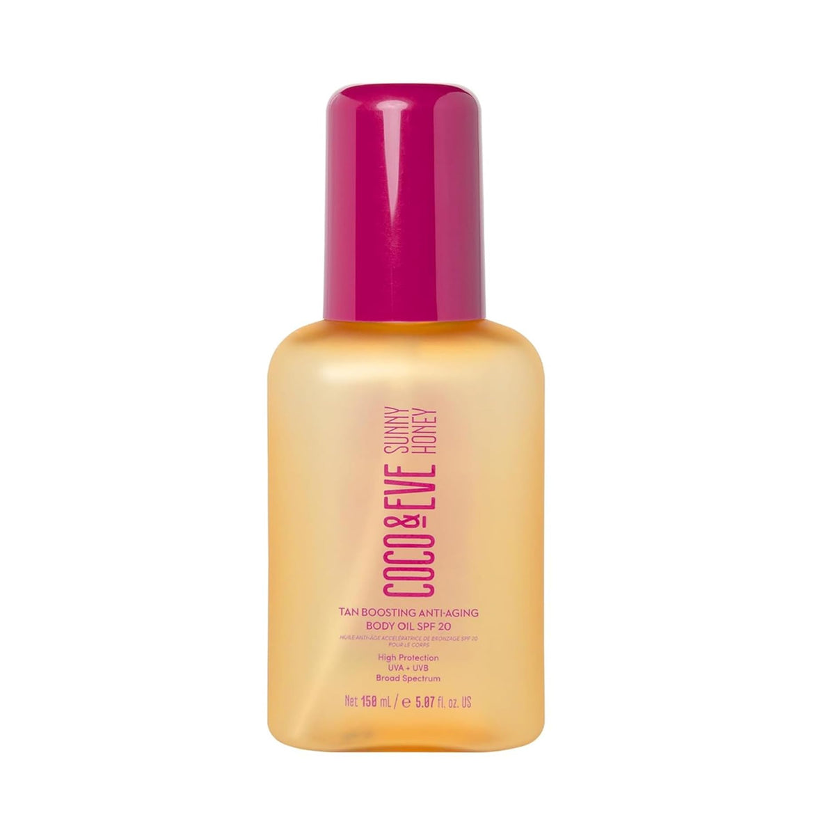 Coco & Eve Tan support Anti-Aging Body Oil SPF20 front view