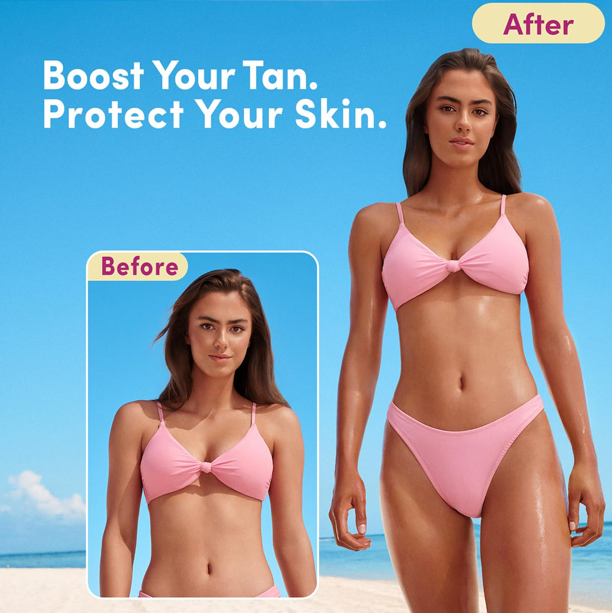 Coco & Eve Tan support Anti-Aging Body Oil SPF45 back view