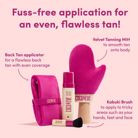 Coco & Eve tanning mitt and kabuki brush included