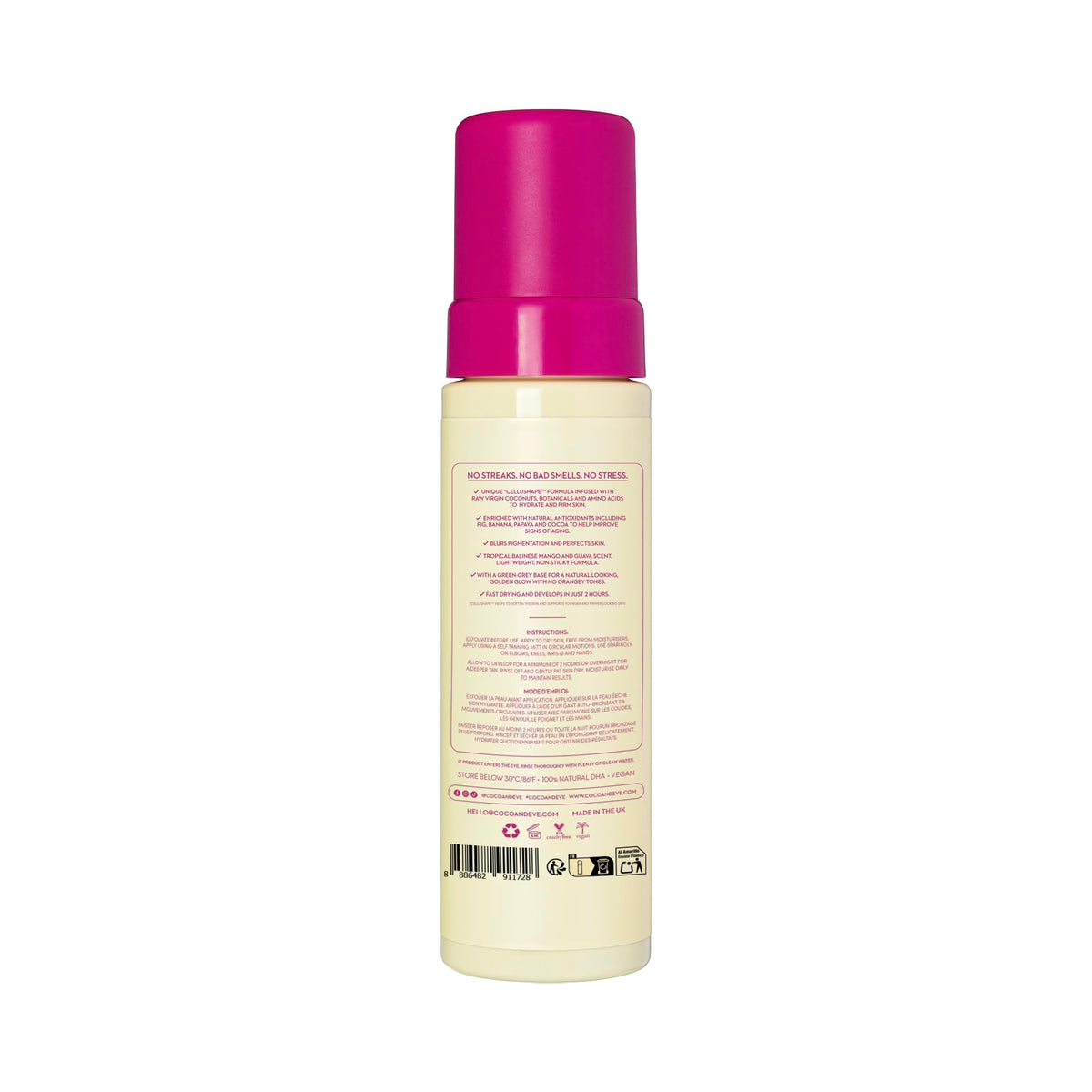Coco & Eve Ultra Dark tanning mousse bottle side view