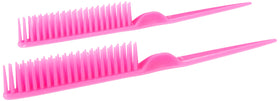 CocoBlack Naturals 3 Row Styling Comb front view in pink