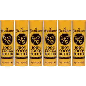 COCOCARE 100% Cocoa Butter Stick front view with yellow packaging
