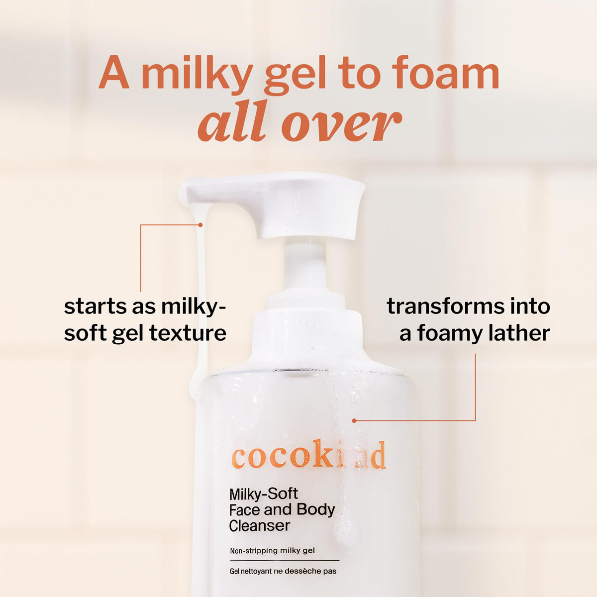 Cocokind Milky Soft Cleanser in lifestyle setting