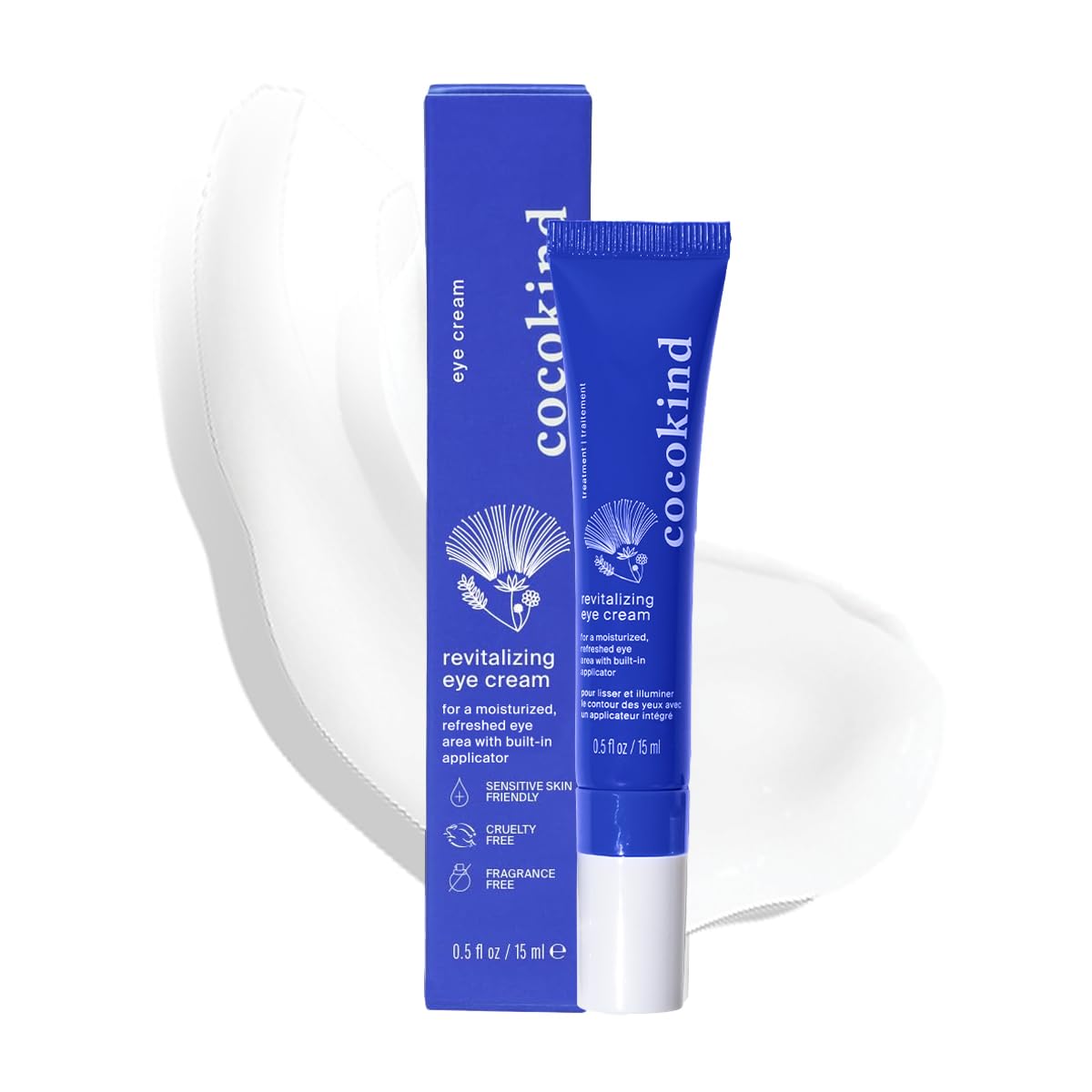 Cocokind Revitalizing Eye Cream front view with cooling metal tip